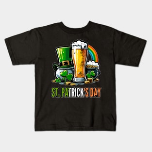 St Patricks Day, Luck O The Brew Kids T-Shirt